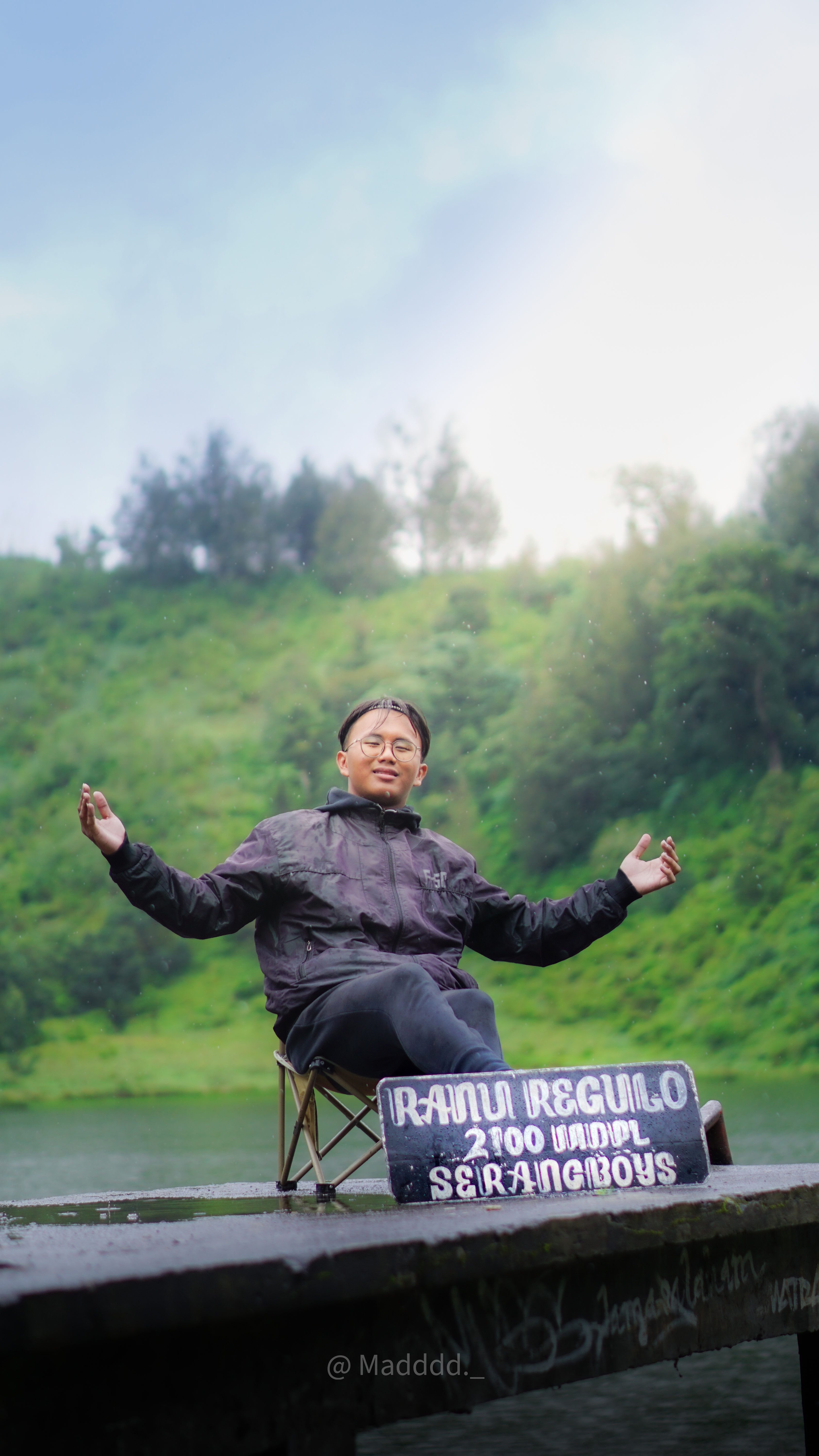 Ahmad Farrel outdoors at Ranu Pane